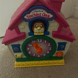 Musical Teaching Clock Toy - Pink and Green